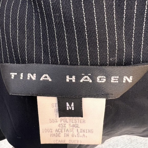 Tina Hagen VTG Wool Blazer Medium Artsy 4 Fabric Patterns Black Gray Silver Sz M - Picture 11 of 15